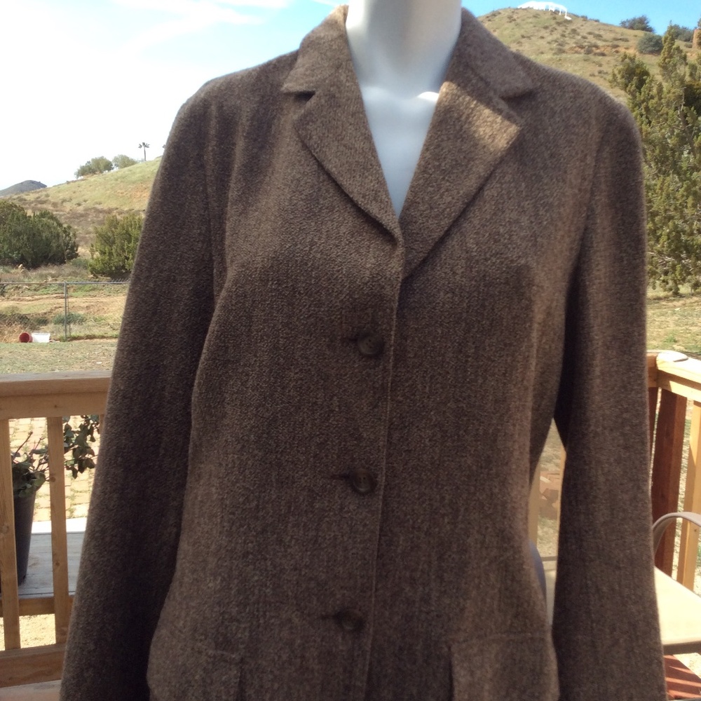VINTAGE Anne Klein Country Brown Tweed Bla…